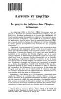 Le progrès des indigènes dans l'Empire britannique