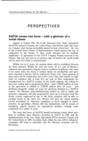 NAFTA comes into force - with a glimmer of a social clause