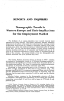 Demographic trends in Western Europe and their implications for the employment market