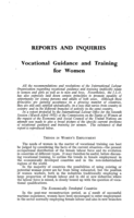 Vocation guidance and training for women