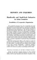 Handicrafts and small-scale industries in Asian countries: possibilities of co-operative organisation