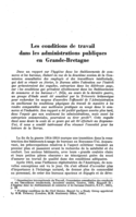Les conditions de travail dans les administrations publiques en Grande-Bretagne