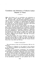 Conciliation and arbitration in collective labour disputes in France