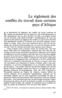 Le règlement des conflits du travail dans certains pays d'Afrique