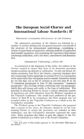 The European Social Charter and International Labour Standards: II