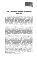 The planning of medical services in Australia