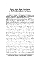 Report of the Royal Commission on the textile industry in Canada