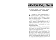 La importancia económica actual de las Organizaciones cooperativas