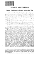 Labour conditions in France during the war