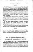 Etat de l'industrie bulgare en 1921 et situation de la main-d'œuvre en 1922