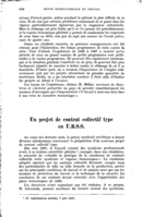 Un projet de contrat collectif type en U.R.S.S.