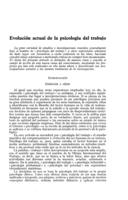 Evolución actual de la psicología del trabajo