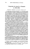 L'inspection du travail en Tasmanie en 1924-1925