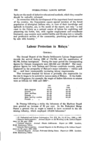 Labour protection in Malaya