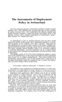 The instruments of employment policy in Switzerland