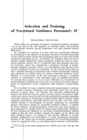 Selection and training of vocational guidance personnel: II