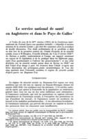 Le service national de santé en Angleterre et dans le Pays de Galles