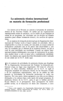 La asistencia técnica internacional en materia de formación profesional