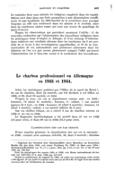Le charbon professionnel en Allemagne en 1933 et 1934