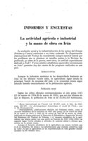 La actividad agrícola e industrial y la mano de obra en Irán