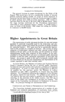 Higher appointments in Great Britain