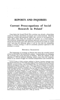 Current preoccupations of social research in Poland