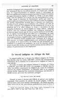 Le travail indigène en Afrique du Sud
