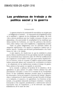 Los problemas de trabajo y de política social y la guerra