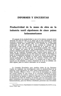 Productividad de la mano de obra en la industria textil algodonera de cinco países latinoamericanos