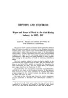 Wages and hours of work in the coal-mining industry in 1927: III, Wages and hours of work in non-european countries