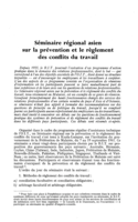 Séminaire régional asien sur la prévention et le règlement des conflits du travail