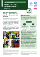 HIV self-testing at the workplace: HIV testing services: policy brief