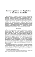 Labour legislation and regulations in the Italian rice fields
