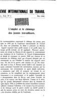 L'emploi et Ie chômage des jeunes travailleurs