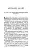 Le projet de loi français sur les assurances sociales et l'opinion