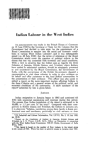 Indian labour in the west Indies