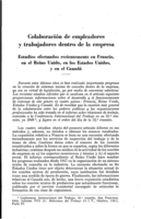 Colaboración de empleadores y trabajadores dentro de la empresa: estudios efectuados recientemente en Francia, en el Reino Unido, en los Estados Unidos, y en el Canadá