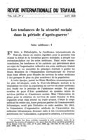 Les tendances de la sécurité sociale dans la période d'après-guerre: soins médicaux. I