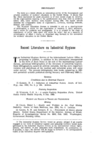 Recent literature on industrial hygiene