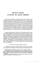 Services sociaux en faveur des mères salariées