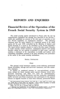 Financial review of the operation of the French social security system in 1949