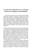 Le coût de la main-d'oeuvre en tant que facteur de commerce international