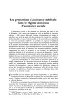 Les prestations d'assistance médicale dans le régime mexicain d' assurance sociale