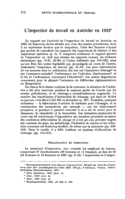 L'inspection du travail en Autriche en 1922