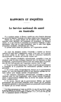 Le service national de santé en Australie