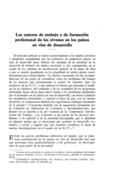 Los centros de trabajo y de formación profesional de los jóvenes en los países en vías de desarrollo