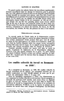 Les conflits collectifs du travail en Roumanie en 1926