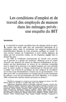 Les conditions d'emploi et de travail des employés de maison dans les ménages privés: une enquête du BIT