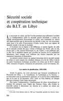 Sécurité sociale et coopération technique du BIT en Libye