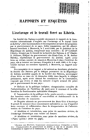 L'esclavage et le travail forcé au Libéria